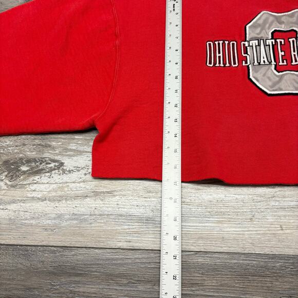 Vintage 90s Galt Sand Ohio State Buckeyes Women L Embroidered Cropped Sweatshirt - Picture 11 of 12